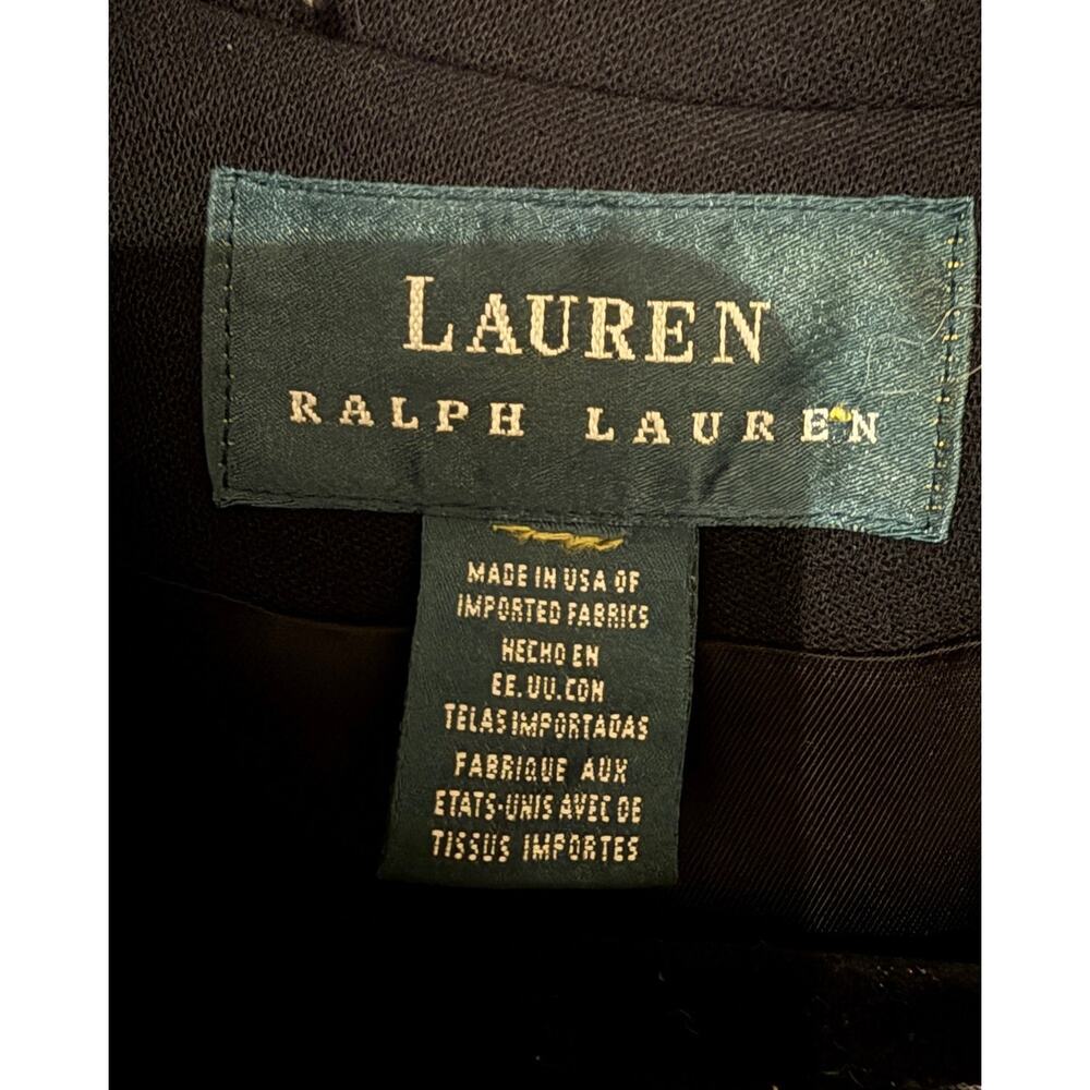 Lauren Ralph Lauren Black Crest Blazer Silver Buttons Preppy Old Money Approx XL - Picture 2 of 6